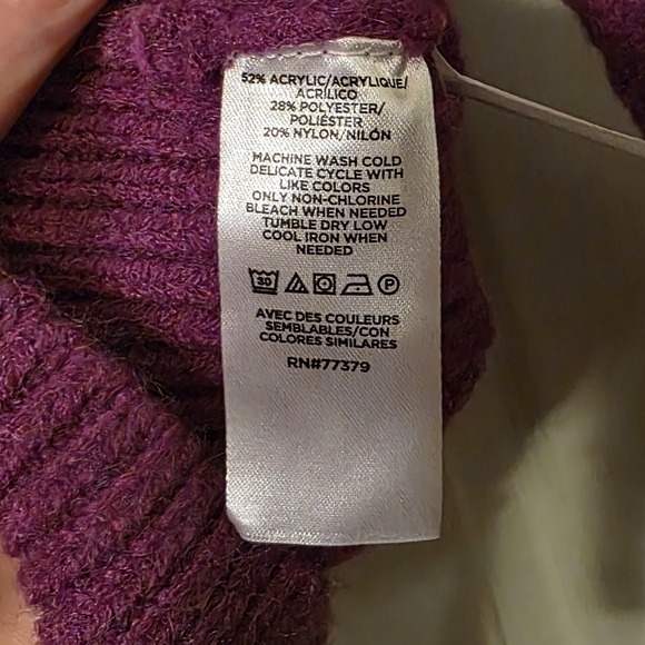 Ann Taylor Cable Knit Rich Purple Sweater - Picture 4 of 4
